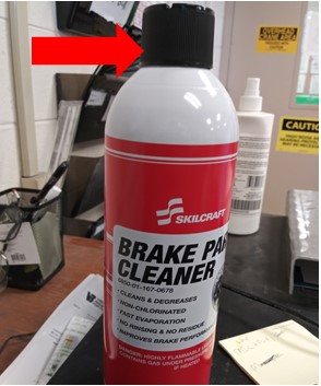 Remove lid from brake parts cleaner